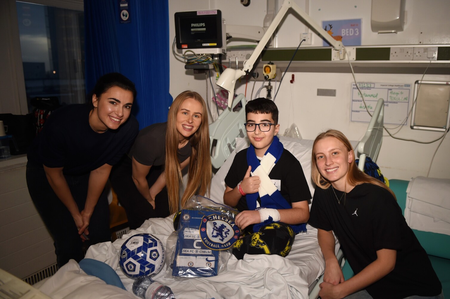 Chelsea stars surprise children in hospital with special Christmas visit to St Mary’s